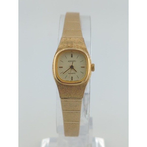 Adolfo Accessories - Vtg Adolfo by Gruen 262-V238 Womens 18mm Gold Tone Watch - New Battery